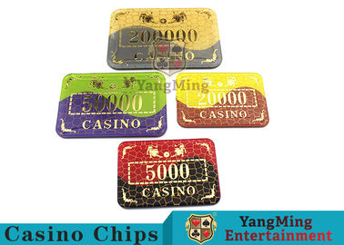 Crystal Acrylic Casino Poker Chips , Mesh Bronzing Silkscreen Custom Casino Chips