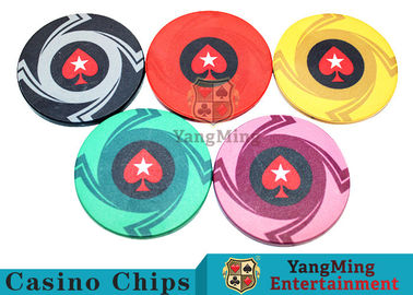 Ceramic Casino Poker Chips , Poker Chips And Cards With Dynamic Textures Design