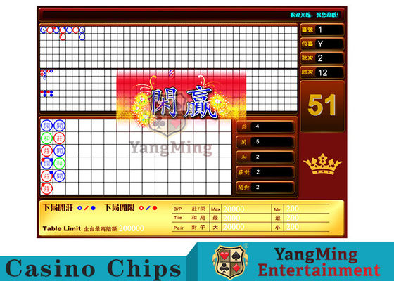 Qualität Internationales Kasino-Club-Bakkarat-spielende Systeme passend für Standardgrenzzeichen-Schürhaken-Tabellen-Straße Bill Display Fabrik