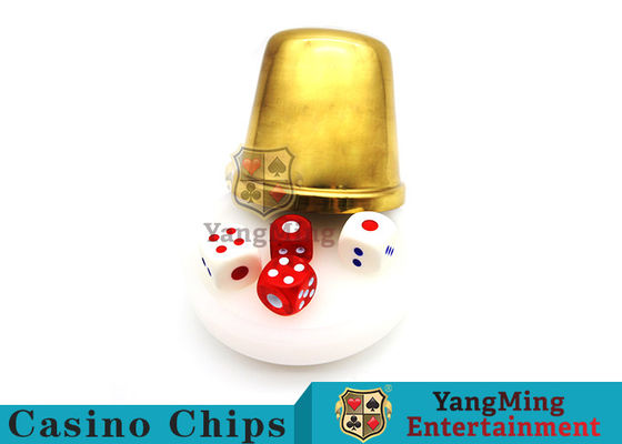 Calidad El bacará de Macao dedicó los accesorios de acrílico de los juegos de tabla del póker del Si BO de la placa del botón del distribuidor autorizado que jugaban la taza de dados del metal del oro fábrica