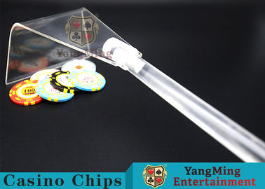 New Custom Design Style Transparent Playing Cards Clay Round Chip Rake For Casino Poker Table Accessories