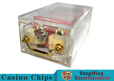 Acrylic Casino Card Shoe 8 Deck Large Capacity With Bright Metal Lock