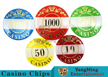 Casino Style Numbered Poker Chip Set Bright Color With Customized Print Logo