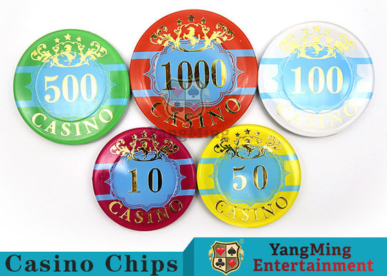 Quality Custom Acrylic Casino Poker Chip Set , New Style Poker Set With Numbered Chips factory