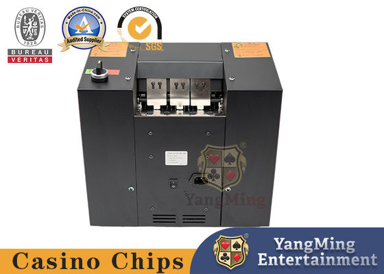 Black Metal Double Port Casino Playing Card Automatic Shredder For Poker Waste Paper