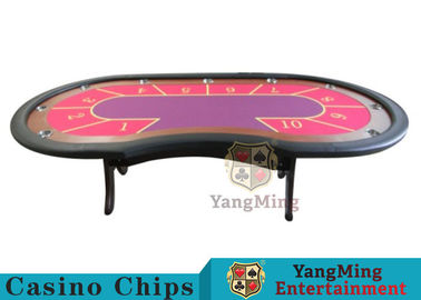 10 Seats Casino Poker Table With environmentally friendly PU leather armrest