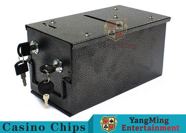 Double - Lock Design Casino Cash Box With Thicker Metal Iron For Coins / Chips