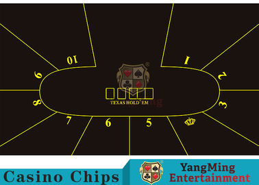 Good Resilience Casino Table Layout High Density Black Color With Crown Logo