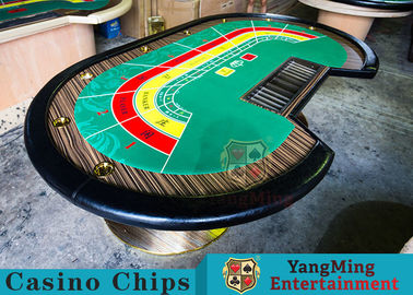 8 Person Casino Luxury Poker Table With Thick Black Camphor Wood Fire Panel