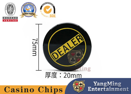 Quality Black Acrylic Dealer Hold'Em Poker Table Game Double Sided Engraved Positioning Card factory