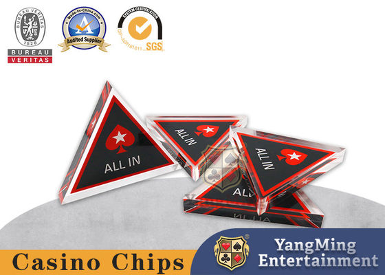 Triangular Acrylic All In Casino Texas Hold'Em Game Table Positioning Card Accessories