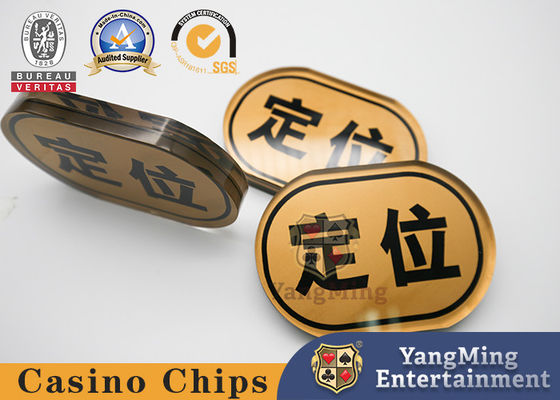 Kualitas Kartu Posisi Oval Emas Aksesori Permainan Meja Poker Banteng Internasional Disesuaikan pabrik