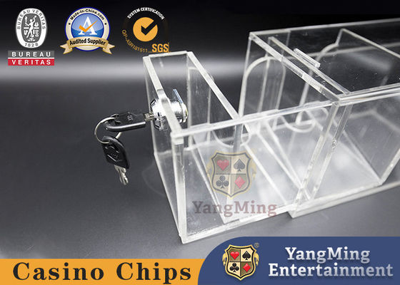 Baccarat 8 Pairs Discarded Playing Card Box Transparent Two Grid Card Box