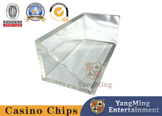 Triangular Waste Paper Box Transparent Acrylic Black Jack 8 Deck Poker Game Table Card Box