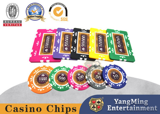 New Baccarat ABS Clay Poker Chip Set Texas Casino Table Customized With Film Design