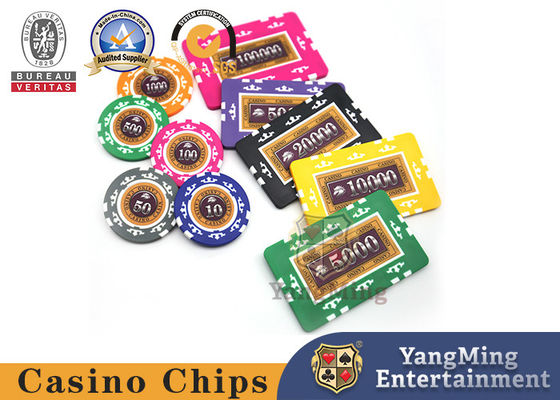 New Baccarat ABS Clay Poker Chip Set Texas Casino Table Customized With Film Design