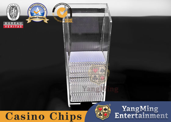 Kualitas Brand New Akrilik 8 Pasangan Ditinggalkan Kotak Kartu Texas Hold'em Baccarat Poker Table Game pabrik