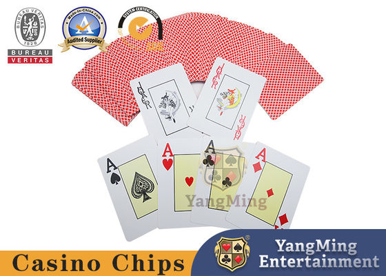 Quality Brand New Customized Texas Hold'Em Plastic Cards With Red And Blue Large Printing In Stock factory