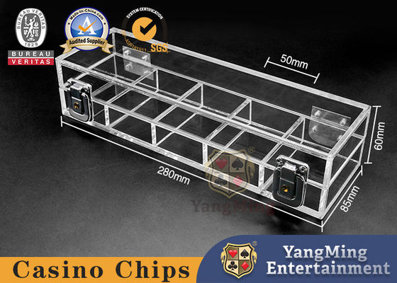 Качество Настраиваемый полностью прозрачный акриловый 50 мм Chip Box настраиваемый блокируемый дизайн коробки для игры в покер фабрика