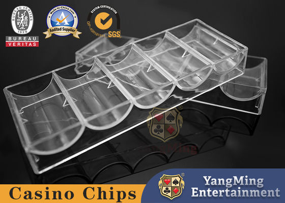 Quality Brand New 100 Pieces 40mm Fully Transparent Chip Box Acrylic Texas Hold'Em Poker Chip Box factory