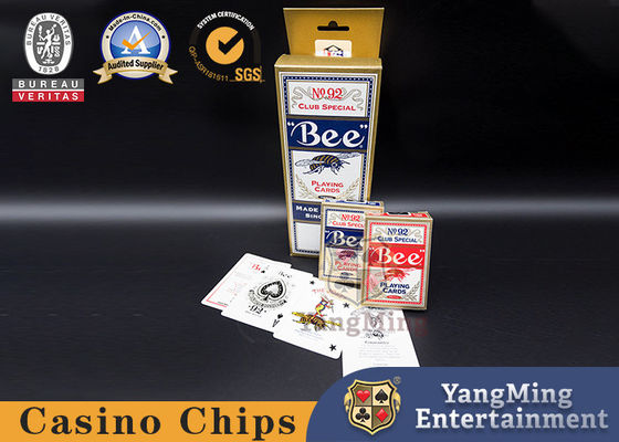 Quality Red And Blue Bee Back Pattern 310g Black Core Casino Poker Card Spot Color Box Packaging factory