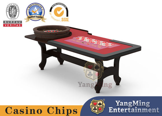 Solid Wood Roulette 10 Player Poker Table Gambling Customized Standard H Shaped Feet