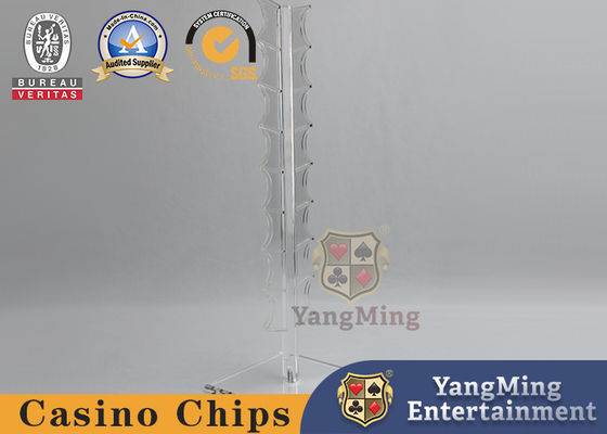 Kualitas Kasino Makau Vertikal 16 Tempat Chip Desain Akrilik Transparan Chip Poker Bulat 40Mm pabrik