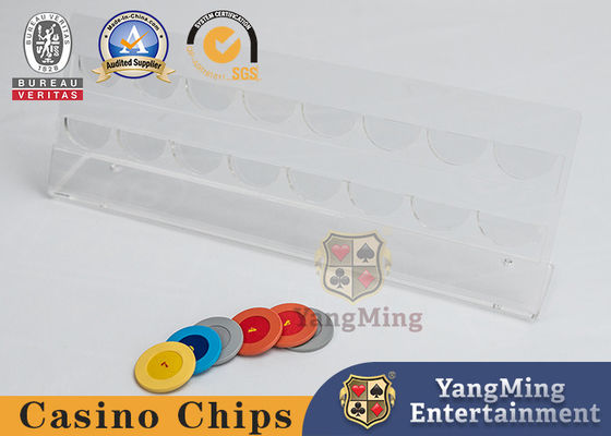品質 カジノ 透明チップラック 16 丸 40mm ポッカーチップ コイン アクリルディスプレイラック カスタム 工場