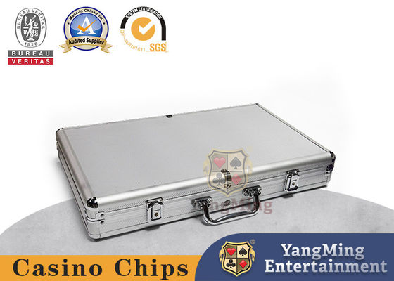 Customized Texas Hold'em Chip Box with 600 Round Clay Chips and Aluminum Alloy Lock for Casino