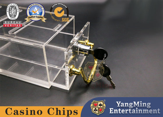 Chất lượng Acrylic 8 cặp hộp quà sòng bạc tùy chỉnh đầy đủ băng thông suốt khóa dây đai hộp thẻ rác nhà máy