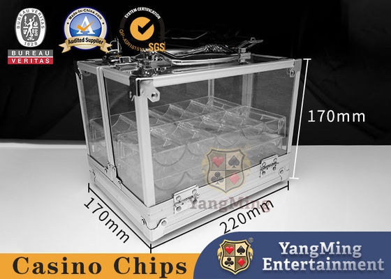 Quality Baccarat Texas Table Game Chip Box 600 Pieces Aluminum Alloy With Lock Chip Carrier factory