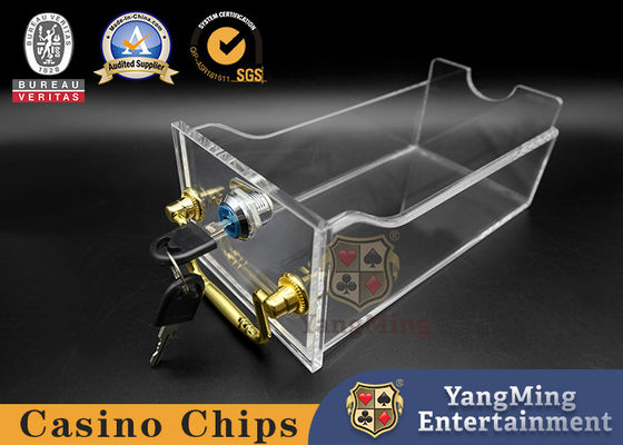 الجودة كازينو 8 أزواج من بطاقات البوكر حامل الأكريليك الشفاف الشريط قفل باكارا تكساس لعبة طاولة مصنع