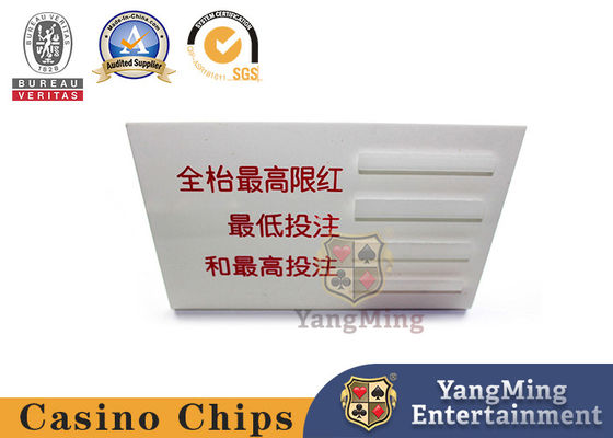 Qualità Baccarat Banker Player Limited Sign Card Rosso Bianco Acrilico Plastico Tavolo di Poker Personalizzato fabbrica