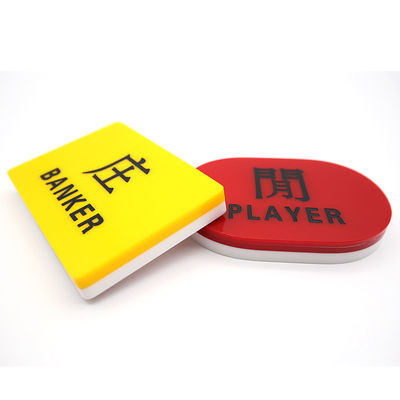 Ποιότητα Ακρυλικό γλυπτό Μπακαρά τραπεζίτης παίκτης καζίνο πόκερ τραπέζι παιχνίδι τραπέζι κορυφή κινέζικα αγγλικά κουμπί εργοστάσιο