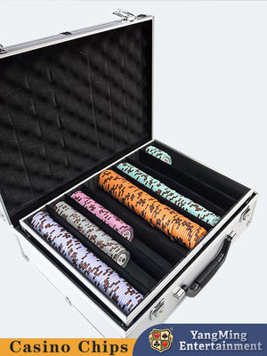 Silver Aluminum Alloy Chip Box Ceramic Casino Poker Chips With Lock Storage Chip Case