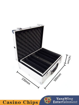 Quality Silver Aluminum Alloy Chip Box Ceramic Casino Poker Chips With Lock Storage Chip Case factory