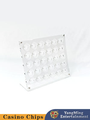 30 Piece Acrylic Transparent Poker Chip Display Rack 40mm Round Roulette Gambling Table Game
