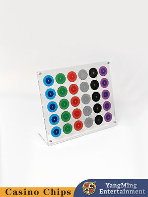 Qualidade 30 peças de acrílico transparente de póquer Chip Display Rack 40mm Rounda Roleta jogo de mesa de apostas fábrica