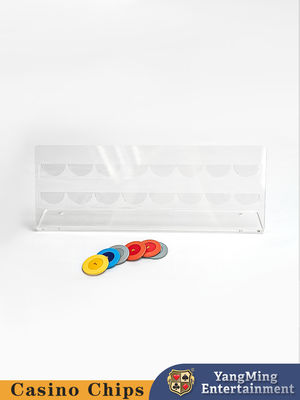 16Pcs Clay Poker Chip Display Rack Gambling Roulette Table Game Acrylic Chip Storage Rack