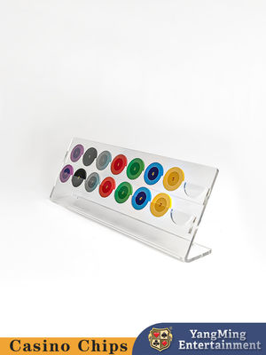 Jakość 16 sztuk Clay Poker Chip Display Rack Hazard Roulette Gra stołowa Acrylic Chip Storage Rack fabryka