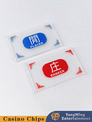 Kualitas Acrylic Frosted Baccarat Judi Meja Permainan Cina Inggris Banker Player Marker pabrik