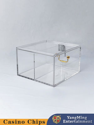 Handheld Two Compartment Poker Chip Carrier , Transparent Acrylic Design Waste Card Box