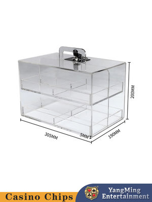 Jakość Producent Niestandardowy Dwuwarstwowy Pokerowy Pudełko Chipów, Całkowicie Przejrzysty Akrylowy Luksusowy Hazard fabryka
