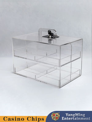 Jakość Producent Niestandardowy Dwuwarstwowy Pokerowy Pudełko Chipów, Całkowicie Przejrzysty Akrylowy Luksusowy Hazard fabryka