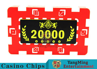 ABS Plastic Material Casino Poker Chips 75 * 45mm For Roullette Games