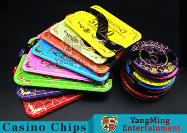 Crystal Acrylic Casino Poker Chips With Mesh Bronzing Silk Screen