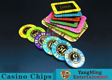 Anti - Counterfeiting RFID Casino Chips / Crystal Poker Chips Round Shape