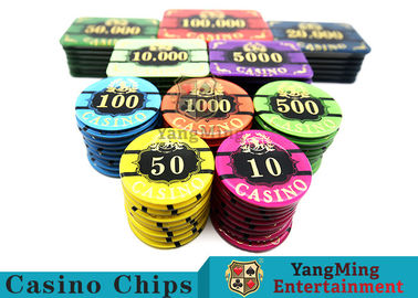 Round RFID Acrylic Poker Chips Set With 760pcs Premium Bronzing
