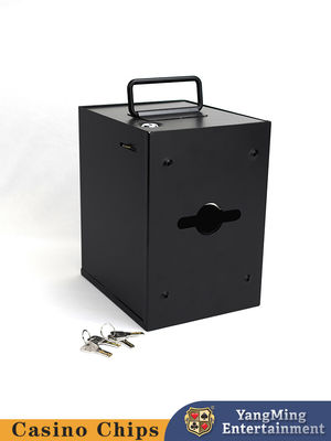 All Black Square Metal Money Box , Gambling Poker Table , Custom-Made With Lock Tip Box