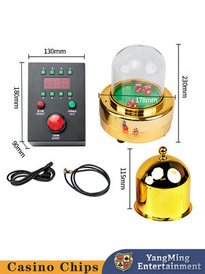 Qualidade Taça de dados elétricos personalizada, caixa de controle preta, tabela de póquer de tamanho para o Casino dourado brilhante fábrica